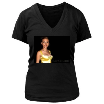 Scarlett Johansson Women's Deep V-Neck TShirt