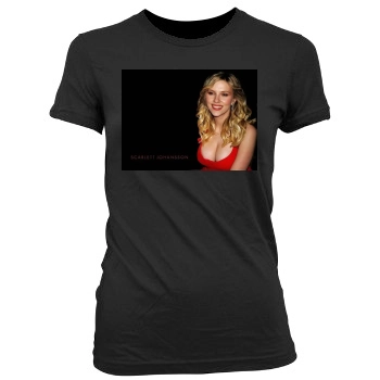 Scarlett Johansson Women's Junior Cut Crewneck T-Shirt