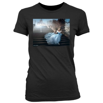 Scarlett Johansson Women's Junior Cut Crewneck T-Shirt