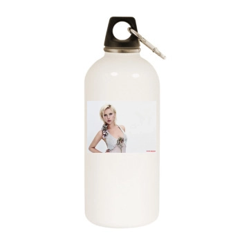 Scarlett Johansson White Water Bottle With Carabiner