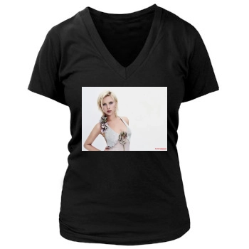 Scarlett Johansson Women's Deep V-Neck TShirt