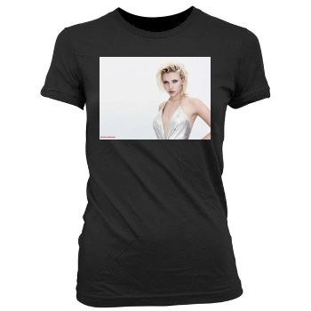 Scarlett Johansson Women's Junior Cut Crewneck T-Shirt