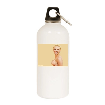 Scarlett Johansson White Water Bottle With Carabiner