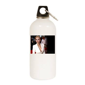 Scarlett Johansson White Water Bottle With Carabiner