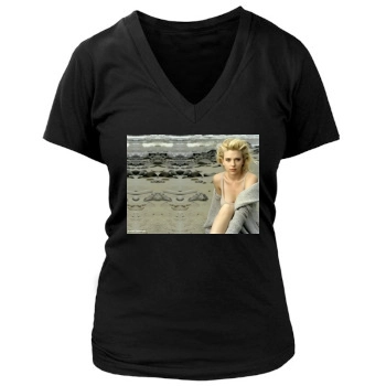 Scarlett Johansson Women's Deep V-Neck TShirt