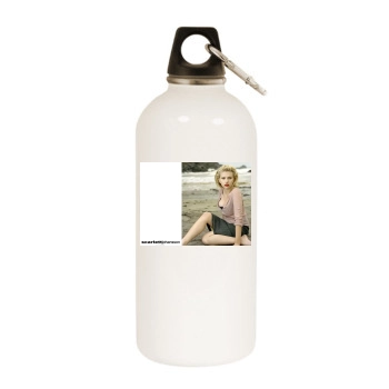 Scarlett Johansson White Water Bottle With Carabiner