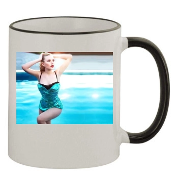 Scarlett Johansson 11oz Colored Rim & Handle Mug