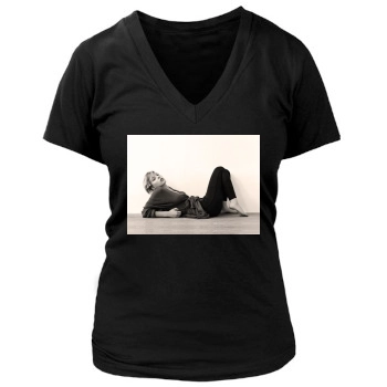 Scarlett Johansson Women's Deep V-Neck TShirt