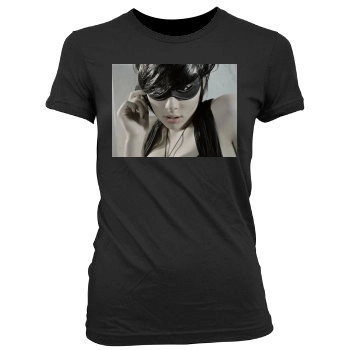 Scarlett Johansson Women's Junior Cut Crewneck T-Shirt