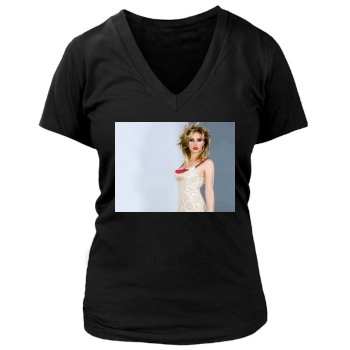 Scarlett Johansson Women's Deep V-Neck TShirt