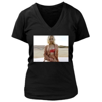 Scarlett Johansson Women's Deep V-Neck TShirt