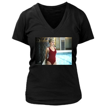 Scarlett Johansson Women's Deep V-Neck TShirt