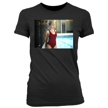 Scarlett Johansson Women's Junior Cut Crewneck T-Shirt