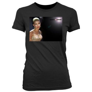 Scarlett Johansson Women's Junior Cut Crewneck T-Shirt