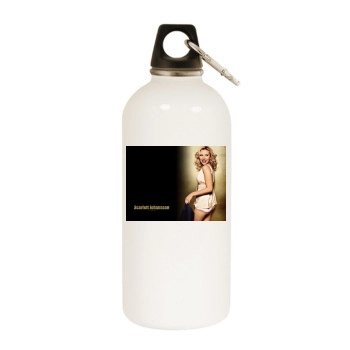 Scarlett Johansson White Water Bottle With Carabiner