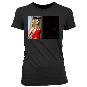 Scarlett Johansson Women's Junior Cut Crewneck T-Shirt