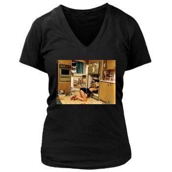 Scarlett Johansson Women's Deep V-Neck TShirt