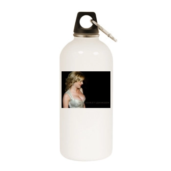 Scarlett Johansson White Water Bottle With Carabiner