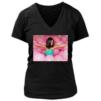 Selena Gomez Women's Deep V-Neck TShirt