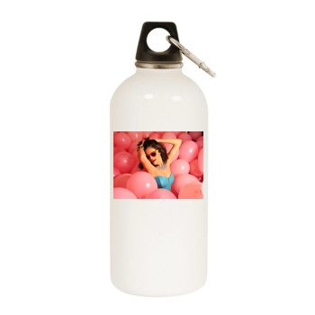 Selena Gomez White Water Bottle With Carabiner