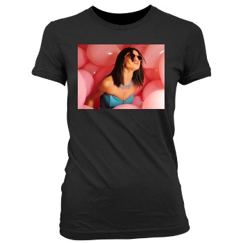 Selena Gomez Women's Junior Cut Crewneck T-Shirt