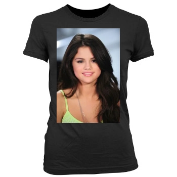 Selena Gomez Women's Junior Cut Crewneck T-Shirt