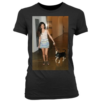 Selena Gomez Women's Junior Cut Crewneck T-Shirt