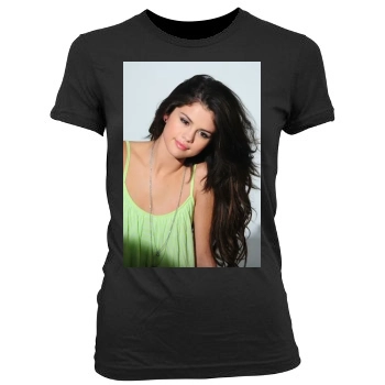 Selena Gomez Women's Junior Cut Crewneck T-Shirt