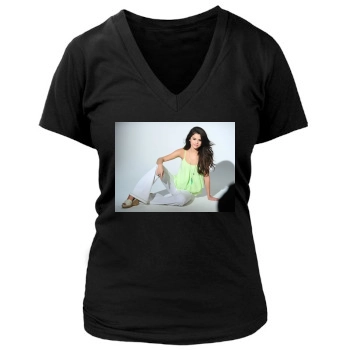 Selena Gomez Women's Deep V-Neck TShirt