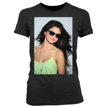 Selena Gomez Women's Junior Cut Crewneck T-Shirt