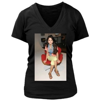 Selena Gomez Women's Deep V-Neck TShirt