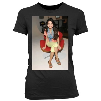 Selena Gomez Women's Junior Cut Crewneck T-Shirt