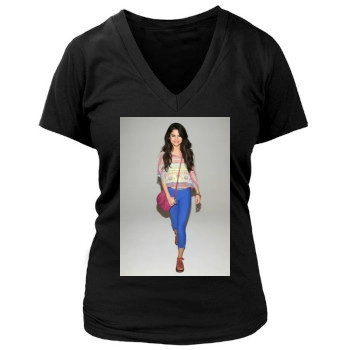 Selena Gomez Women's Deep V-Neck TShirt