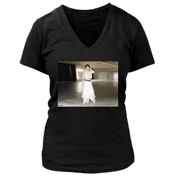 Selma Blair Women's Deep V-Neck TShirt