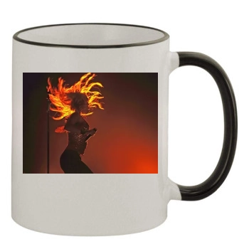 Shakira 11oz Colored Rim & Handle Mug