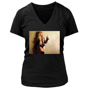 Shakira Women's Deep V-Neck TShirt