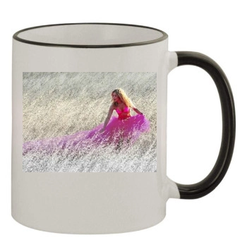 Shakira 11oz Colored Rim & Handle Mug