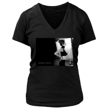 Shania Twain Women's Deep V-Neck TShirt