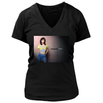 Shania Twain Women's Deep V-Neck TShirt