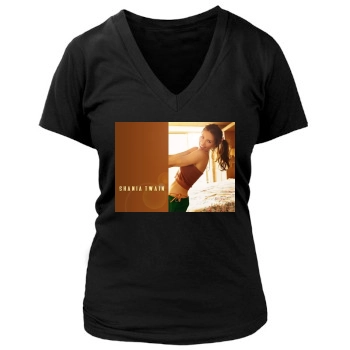 Shania Twain Women's Deep V-Neck TShirt