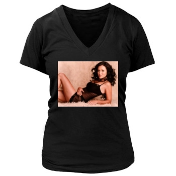 Shannen Doherty Women's Deep V-Neck TShirt