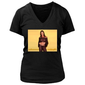 Shannon Elizabeth Women's Deep V-Neck TShirt