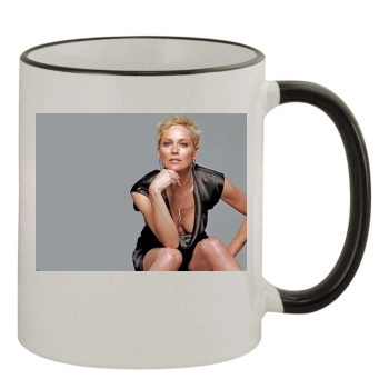 Sharon Stone 11oz Colored Rim & Handle Mug