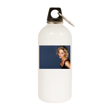 Sharon Stone White Water Bottle With Carabiner