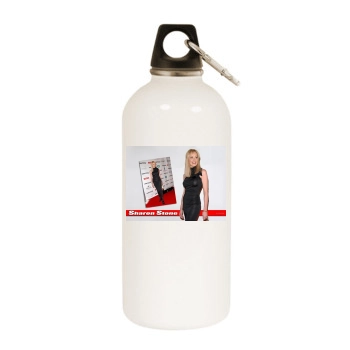 Sharon Stone White Water Bottle With Carabiner