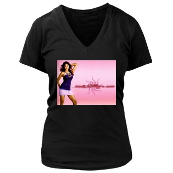 Shilpa Shetty Women's Deep V-Neck TShirt