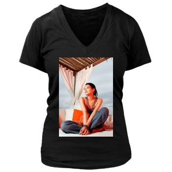 Shu Qi Women's Deep V-Neck TShirt