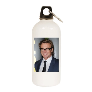 Simon Baker White Water Bottle With Carabiner