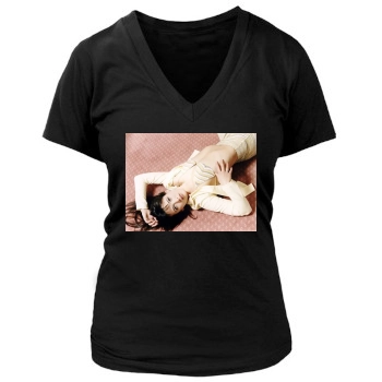 Sophie Marceau Women's Deep V-Neck TShirt