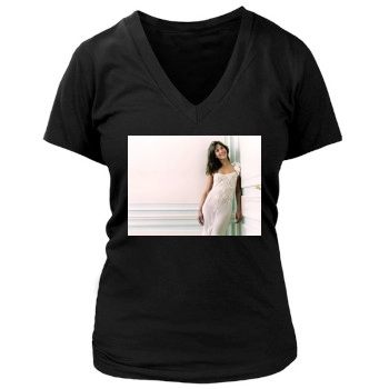 Sophie Marceau Women's Deep V-Neck TShirt